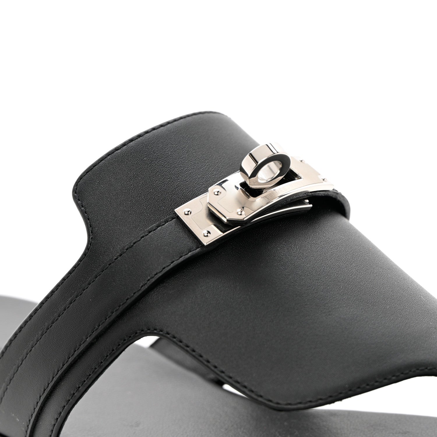 Hermes Calfskin Womens Elixir Sandals 36 Black 10 of 13