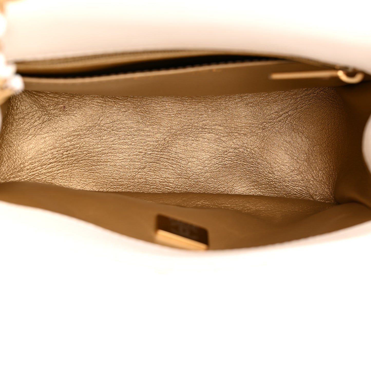 Lambskin Quilted Mini Pearl Crush Flap White