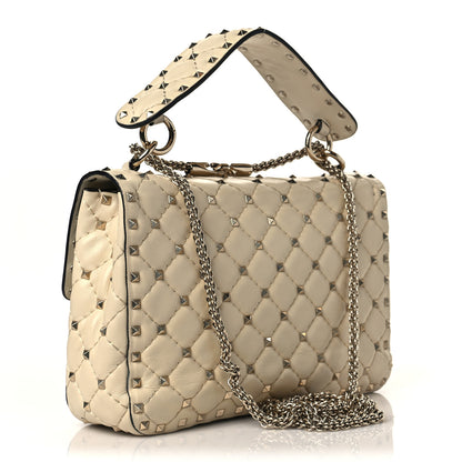 Valentino Garavani Nappa Medium Rockstud Spike Shoulder Bag Light Ivory 3 of 10