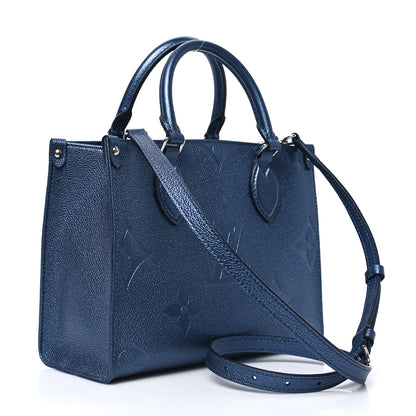 Louis Vuitton Metallic Empreinte Monogram Giant Onthego PM Navy Nacre 3 of 9