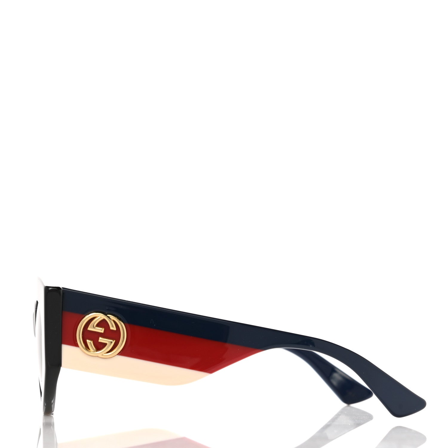 Gucci Acetate Oversized Rectangle Frame Web Sunglasses GG 0275/S Black 3 of 8
