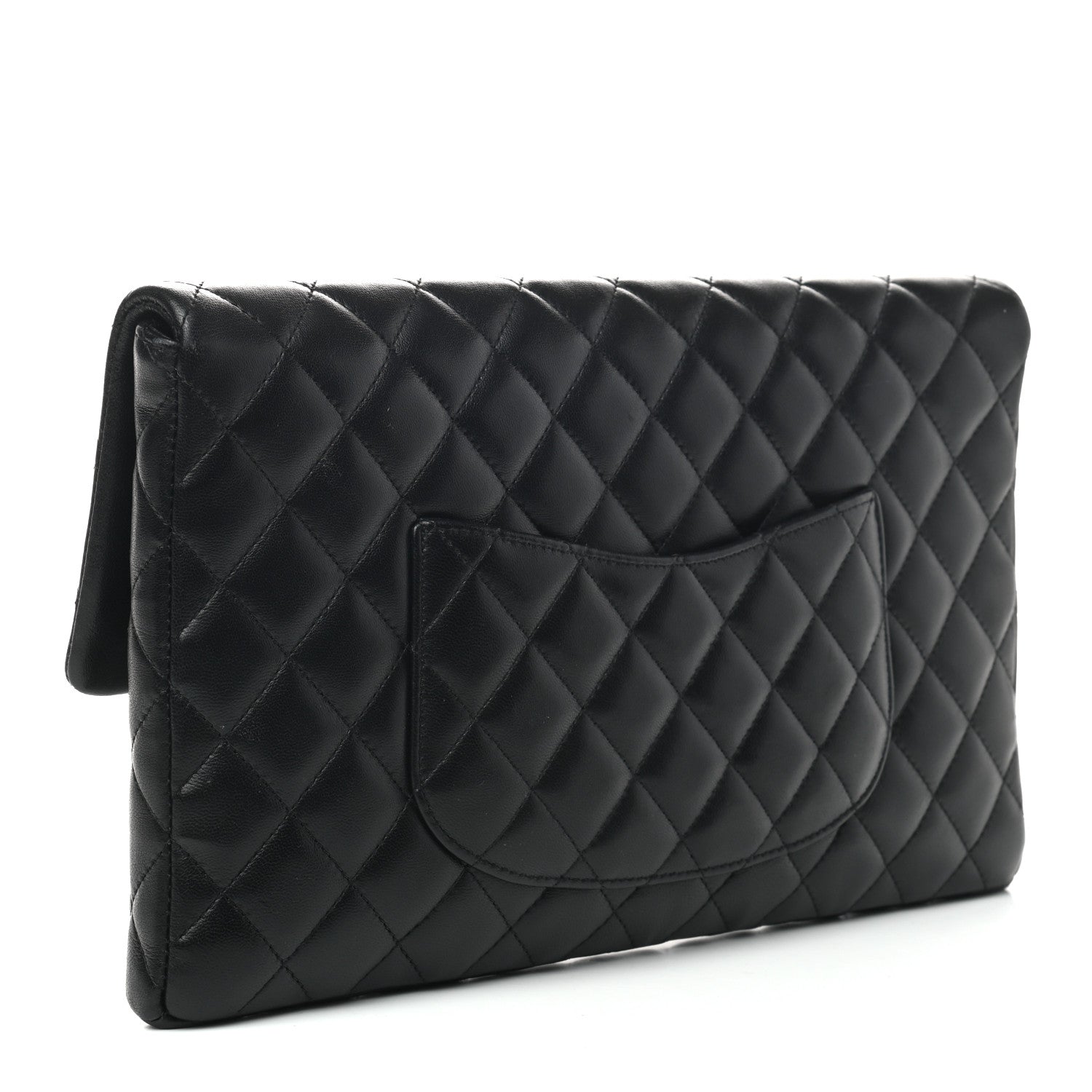 Chanel Lambskin Quilted Flap Clutch Black 3 of 7
