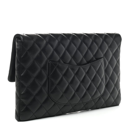 Chanel Lambskin Quilted Flap Clutch Black 3 of 7