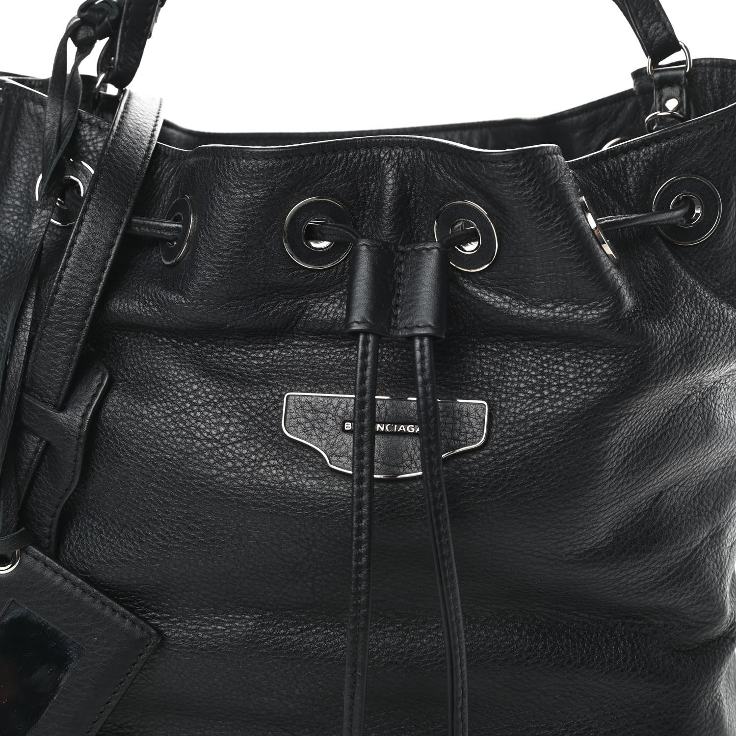 Balenciaga Veau Papier Plate Small Bucket Bag Black 8 of 10