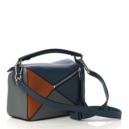 Loewe Calfskin Small Puzzle Bag Stone Blue Indigo Tan 3 of 9