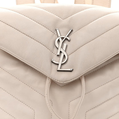 Saint Laurent Calfskin Y Quilted Monogram Small Loulou Backpack Cream Souffle 8 of 18