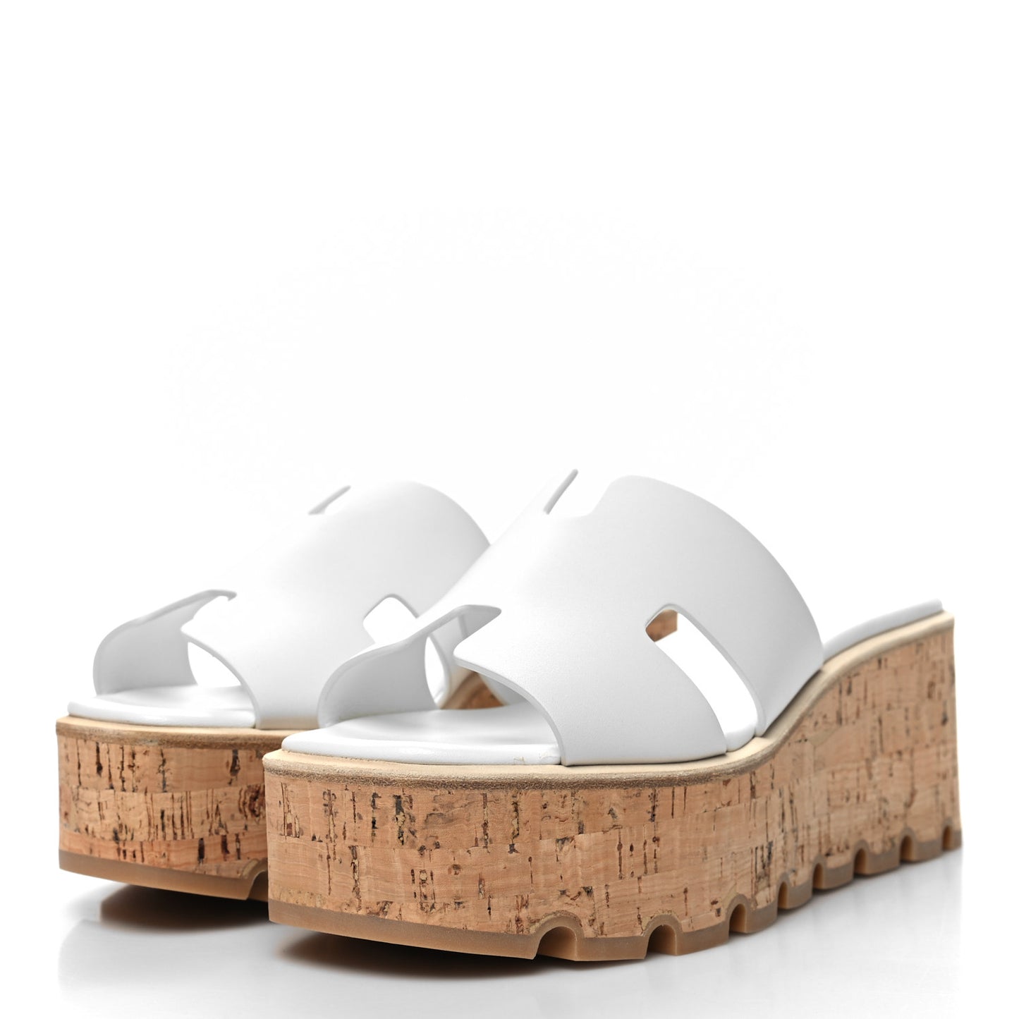 Calfskin Cork Eze 30 Sandals 38 White