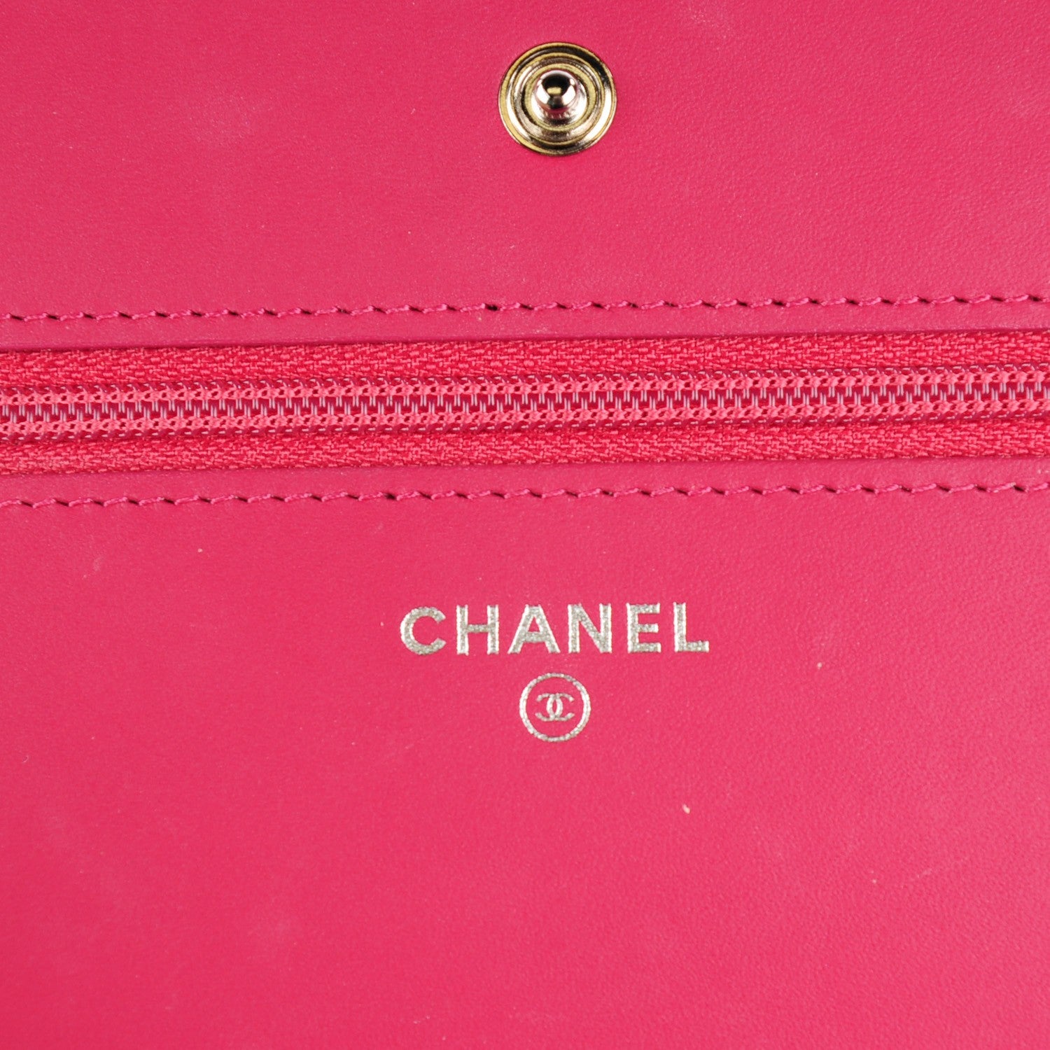 Chanel Patent Quilted Brilliant Wallet On Chain WOC Dark Pink 7 of 8