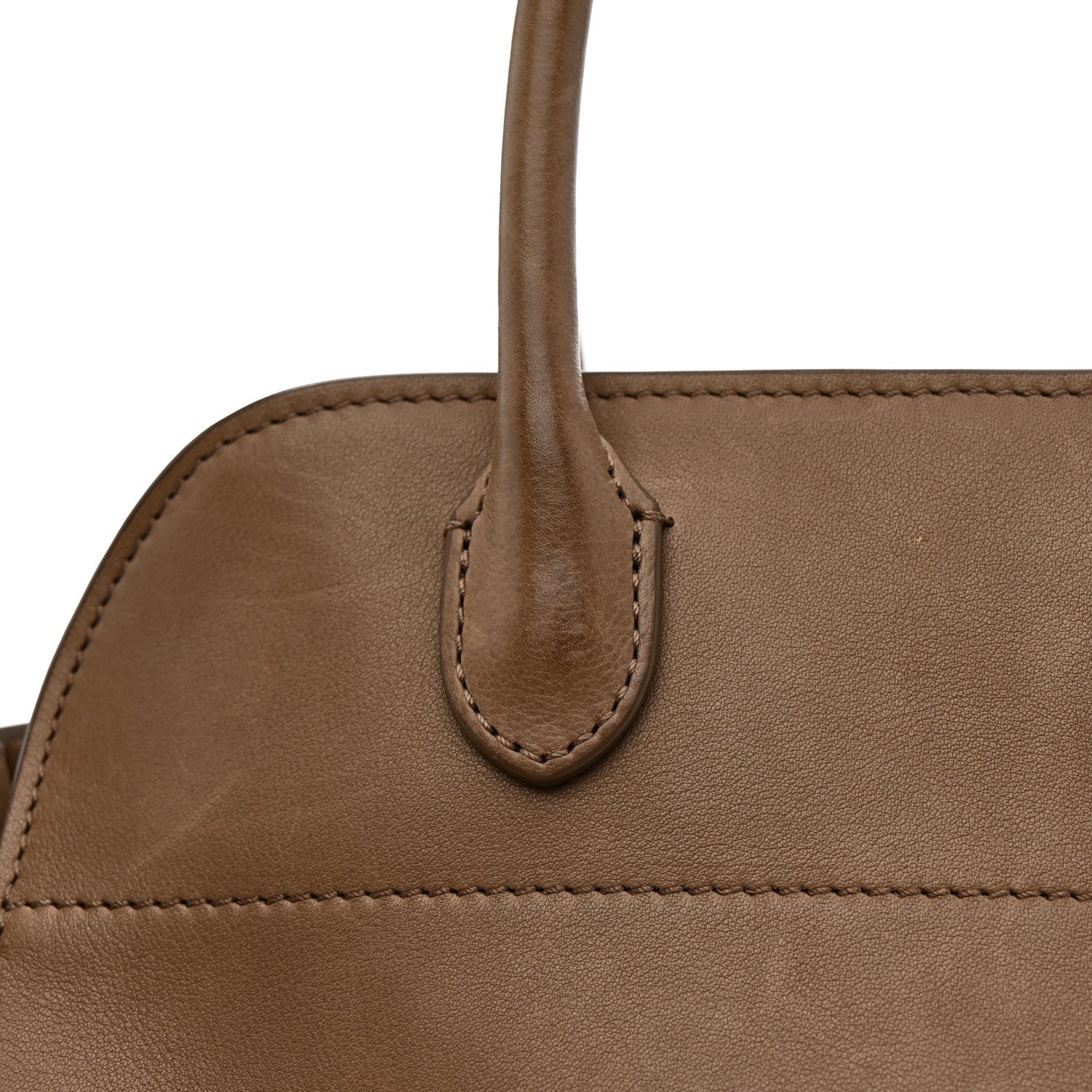 The Row Polished Saddle Calfskin Soft Margaux 10 Bag Mouse Grey 12 of 14
