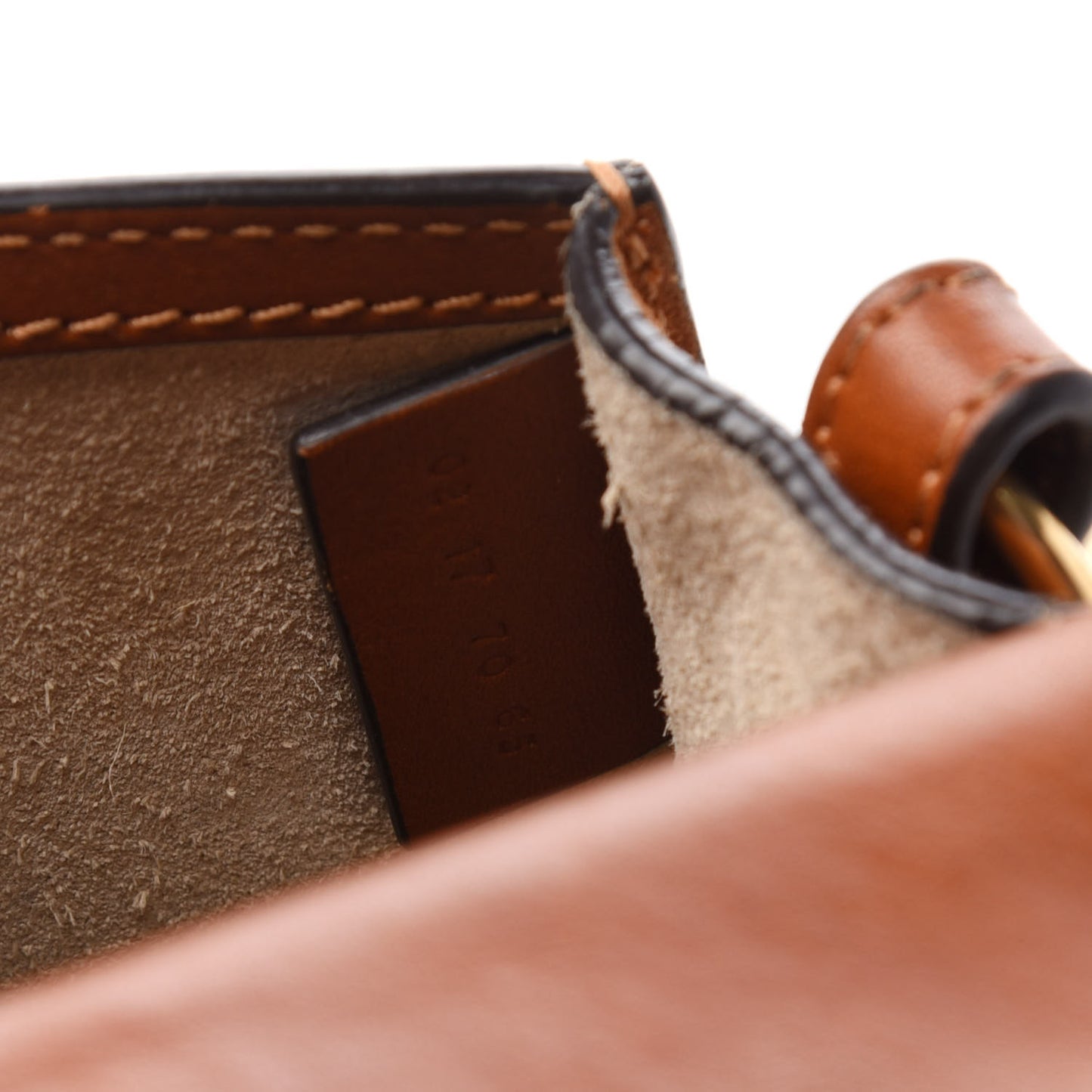 Calfskin Suede Small Nile Bracelet Bag Caramel