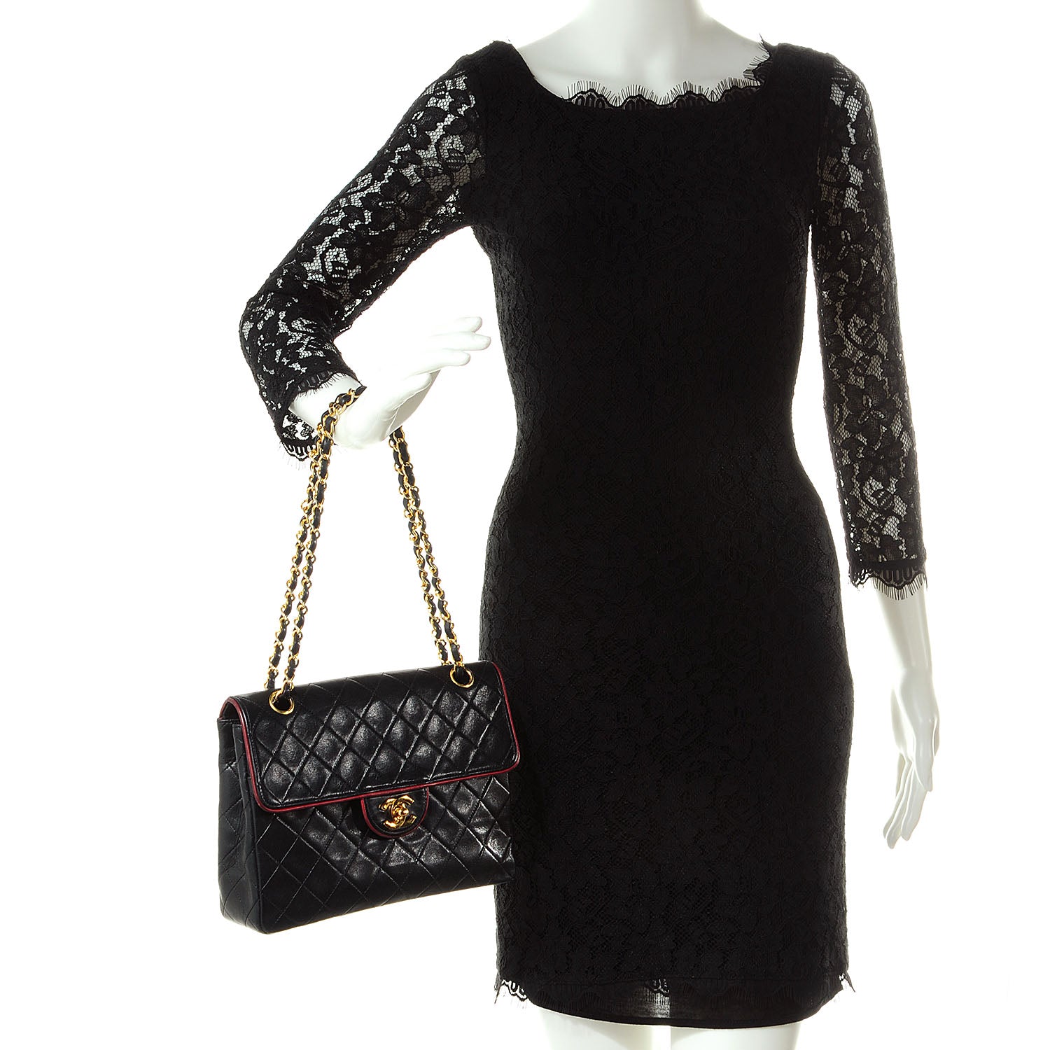 Chanel Lambskin Quilted Bi-Color Small Single Flap Black 2 of 9