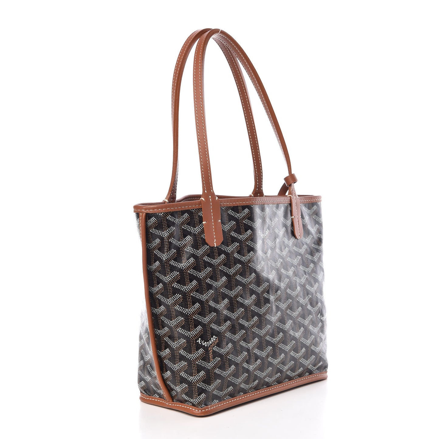 Goyardine Reversible Mini Anjou Black Gold