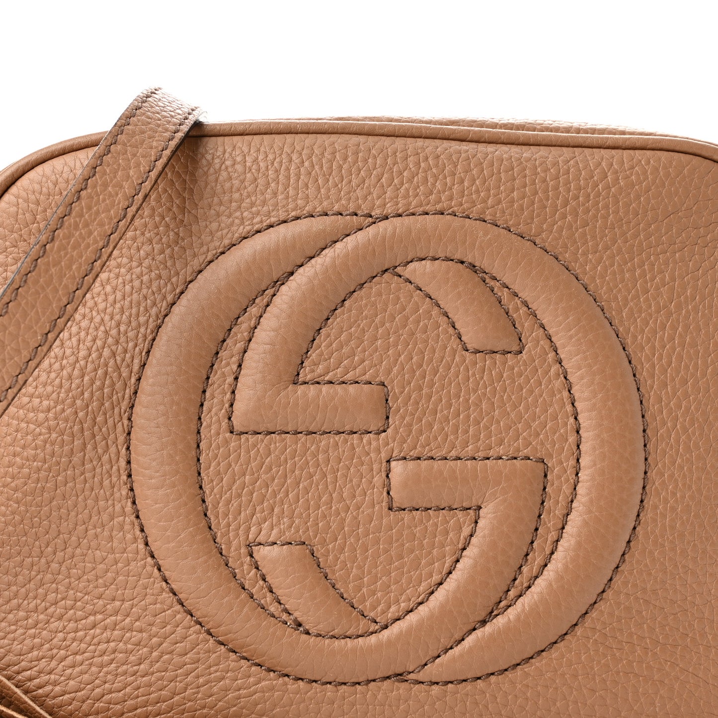 Pebbled Calfskin Small Soho Disco Bag Rose Beige