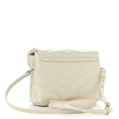 Saint Laurent Calfskin Y Quilted Monogram Toy Loulou Crossbody Bag Ivory 3 of 12