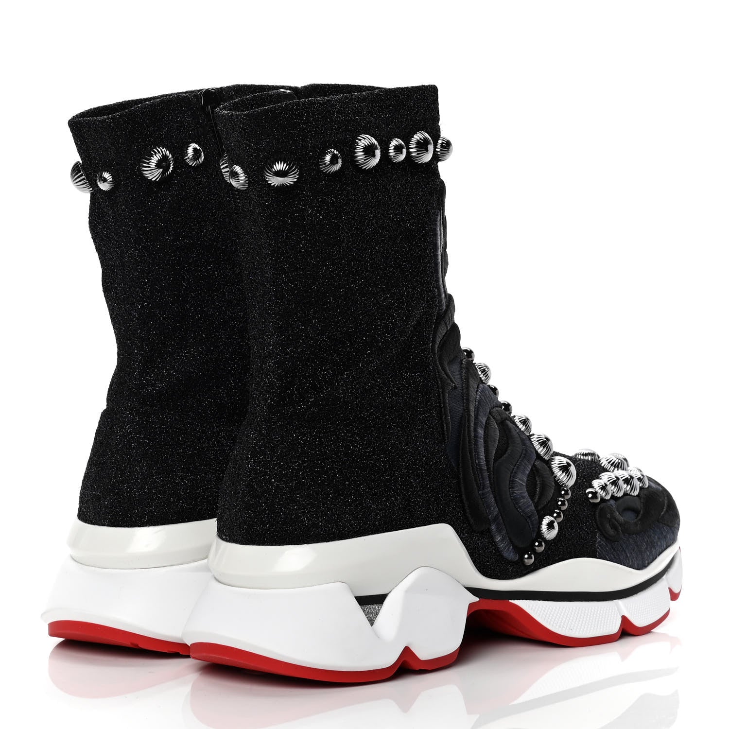Christian Louboutin Flat Metallic Spikes Go Jigme Go Sneakers 38 Version Black 4 of 9