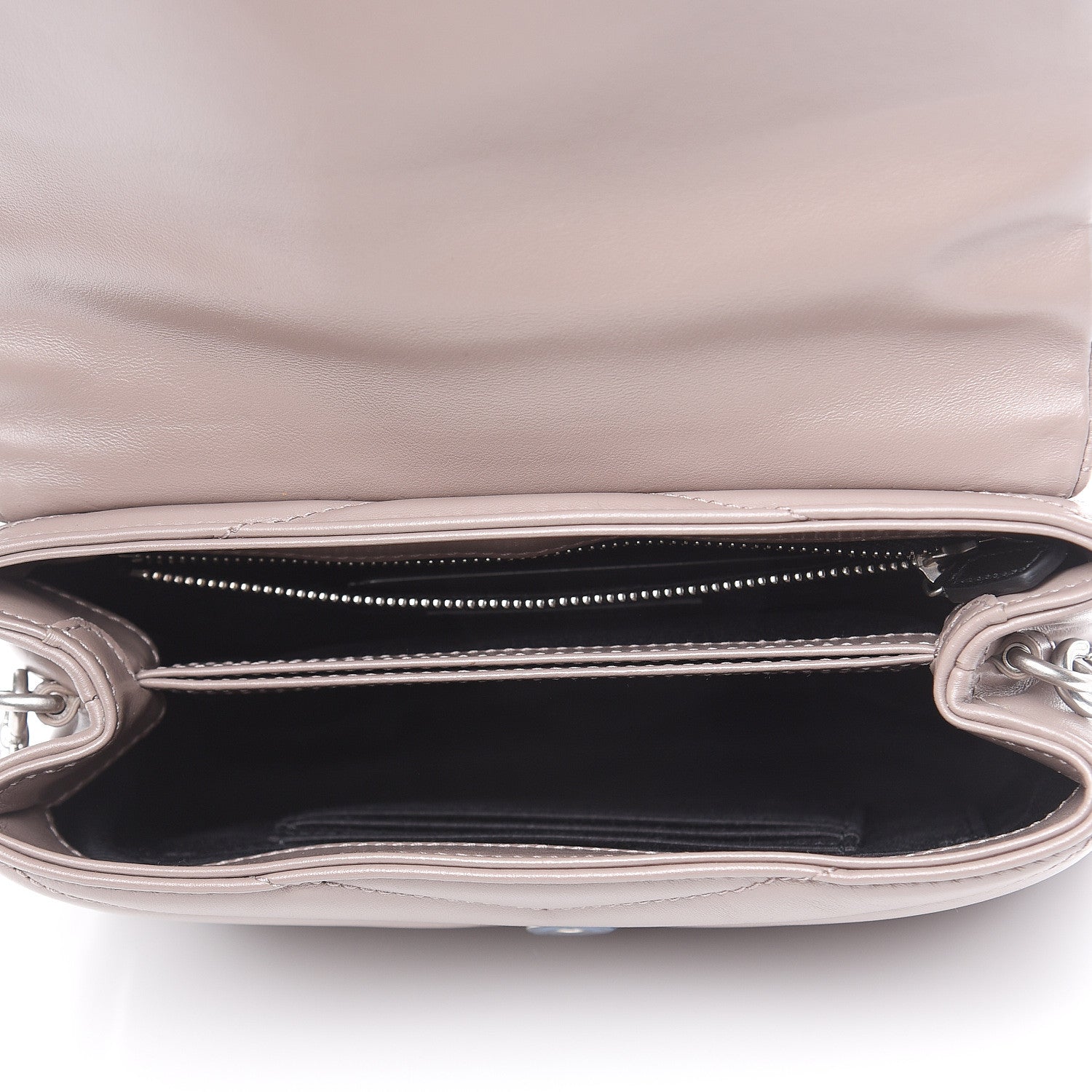 Saint Laurent Calfskin Y Quilted Toy Loulou Monogram Satchel Nude Powder 5 of 12