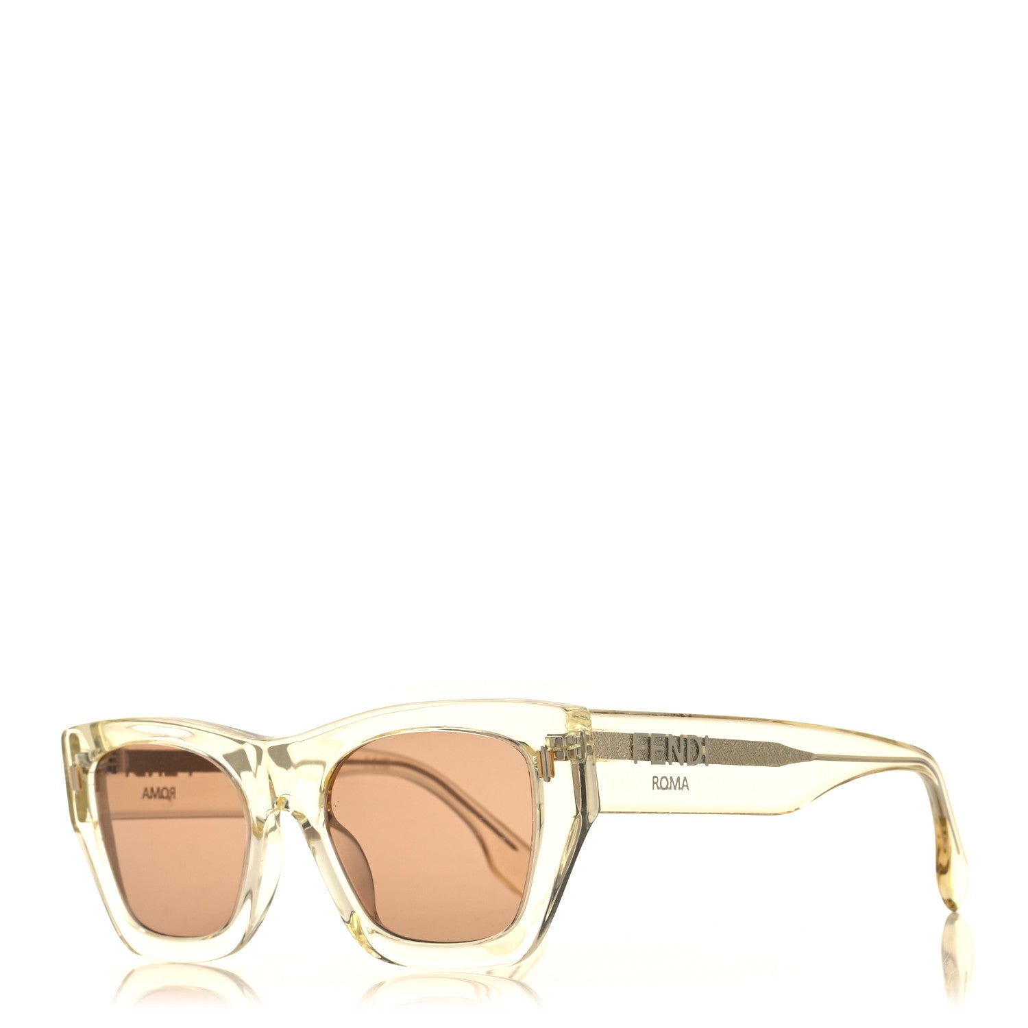 Fendi Acetate Fendi Square Sunglasses FE40100I Shiny Yellow 1 of 6