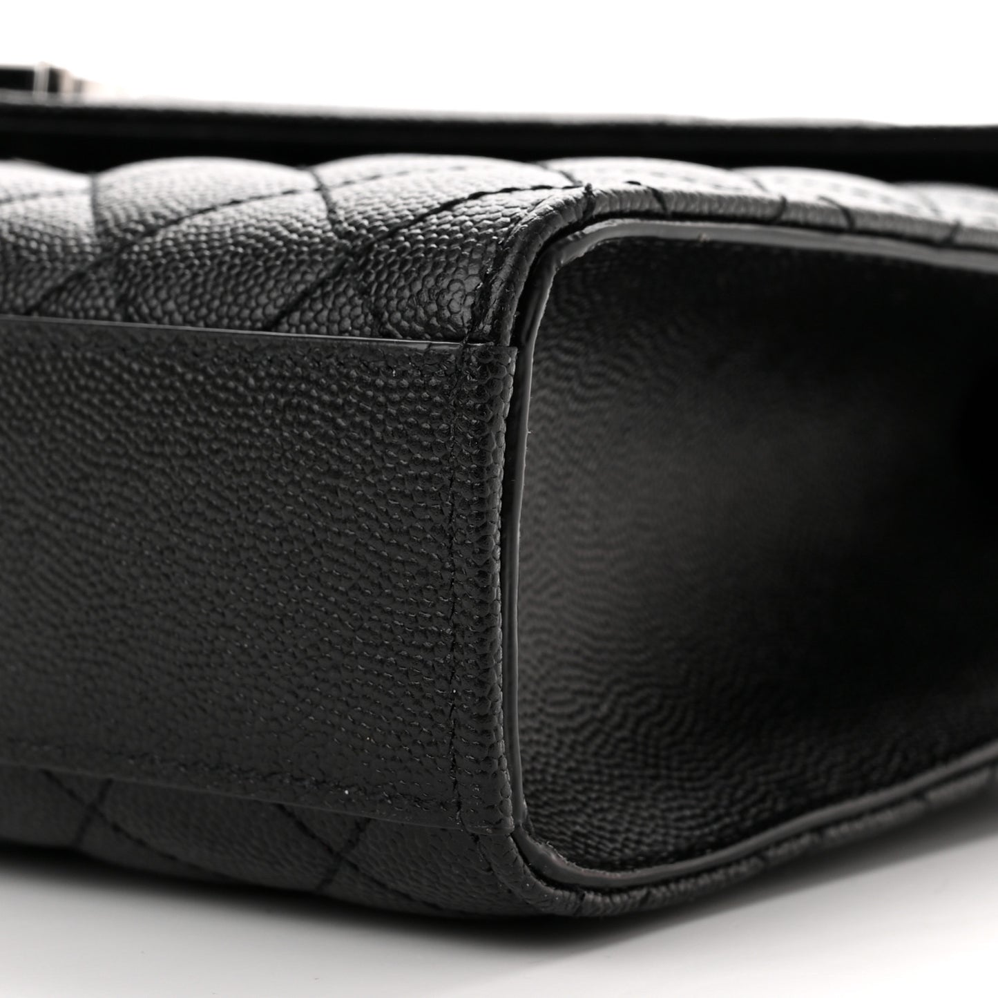 Grain De Poudre Textured Mixed Matelasse Triquilt Medium Monogram Satchel Black