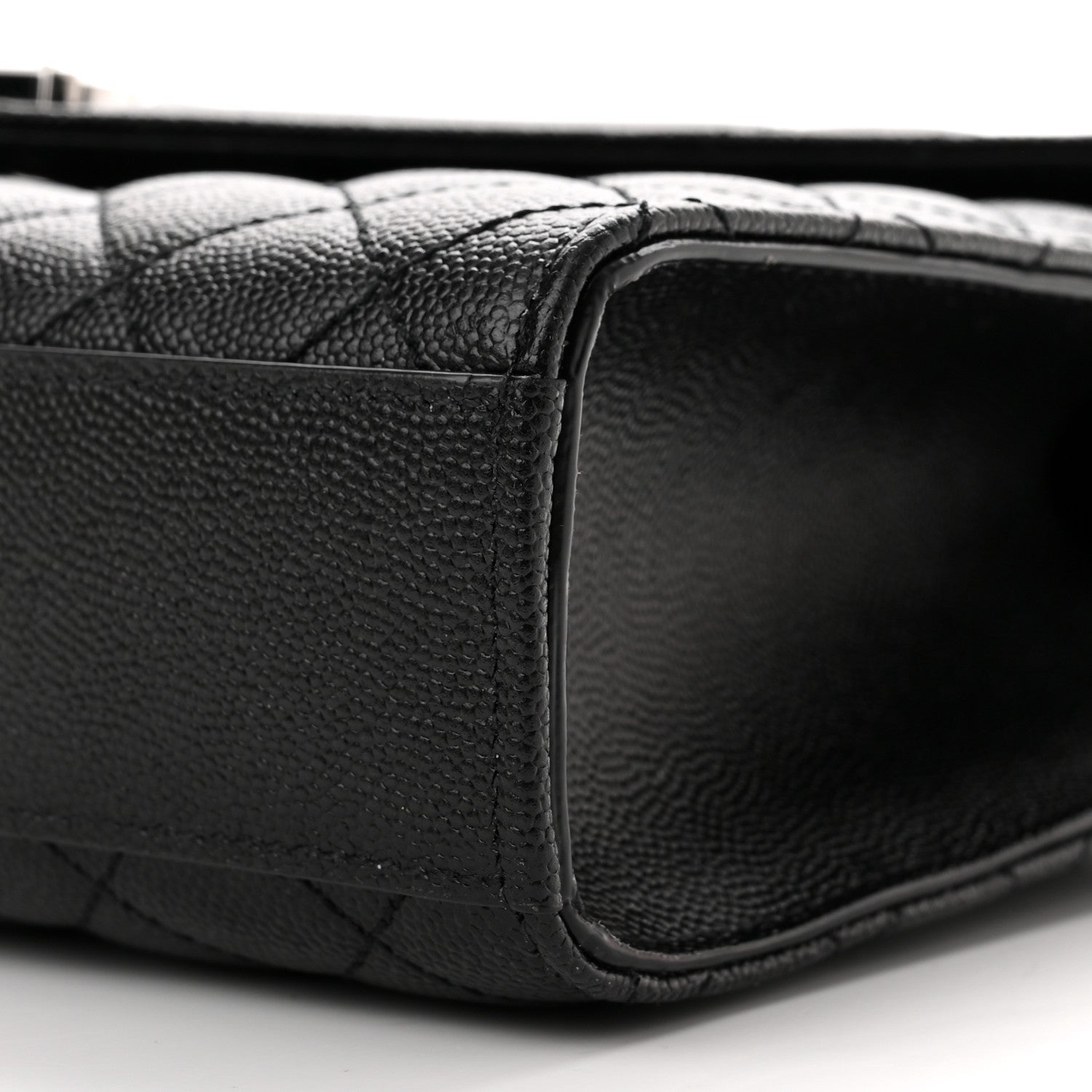 Saint Laurent Grain De Poudre Textured Mixed Matelasse Triquilt Medium Monogram Satchel Black 9 of 9