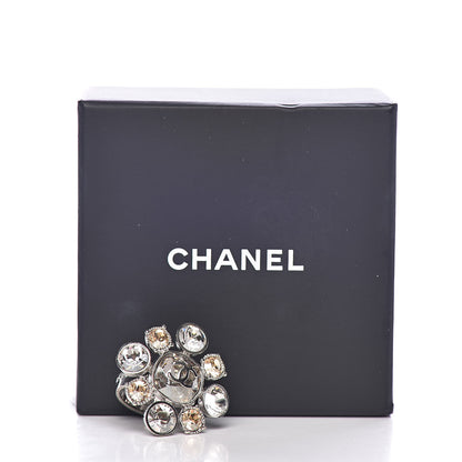Chanel Crystal CC Ring 6.5 Silver 7 of 7