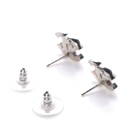 Chanel Crystal Mini Timeless CC Earrings Silver 3 of 5