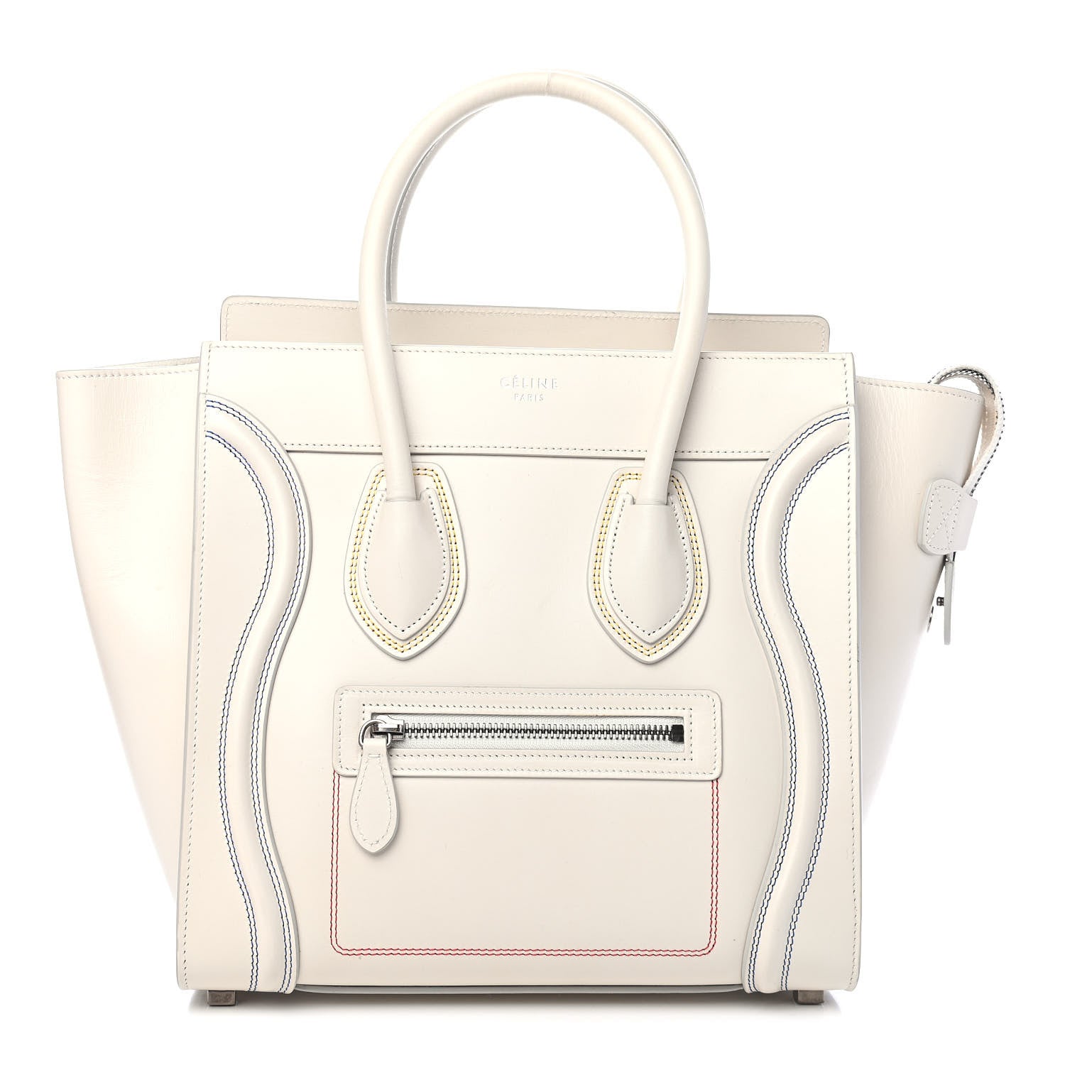 Celine Smooth Calfskin Multicolor Double Stitching Micro Luggage White 1 of 7