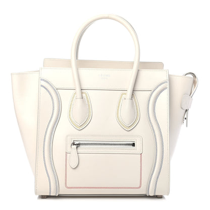 Celine Smooth Calfskin Multicolor Double Stitching Micro Luggage White 1 of 7