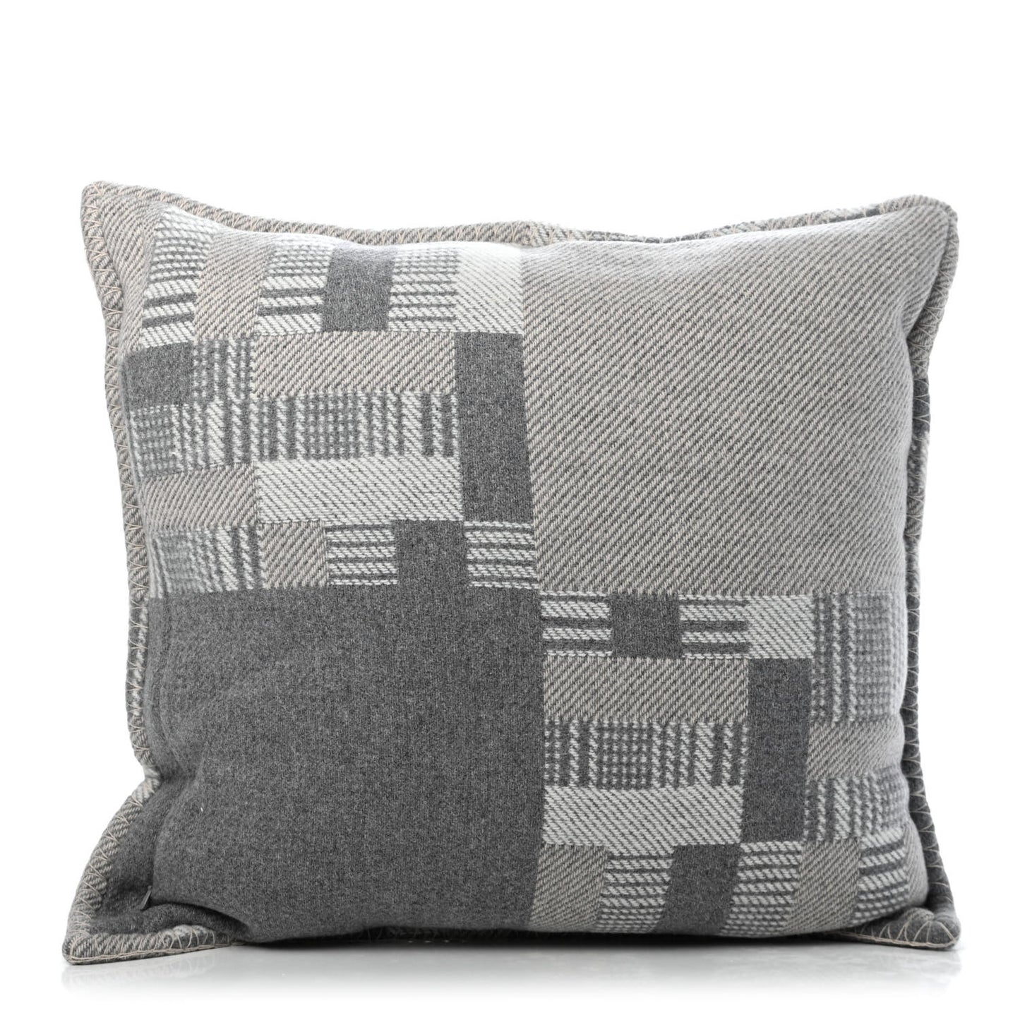 Wool Cashmere Avalon Paper Block Pillow Gris Acier