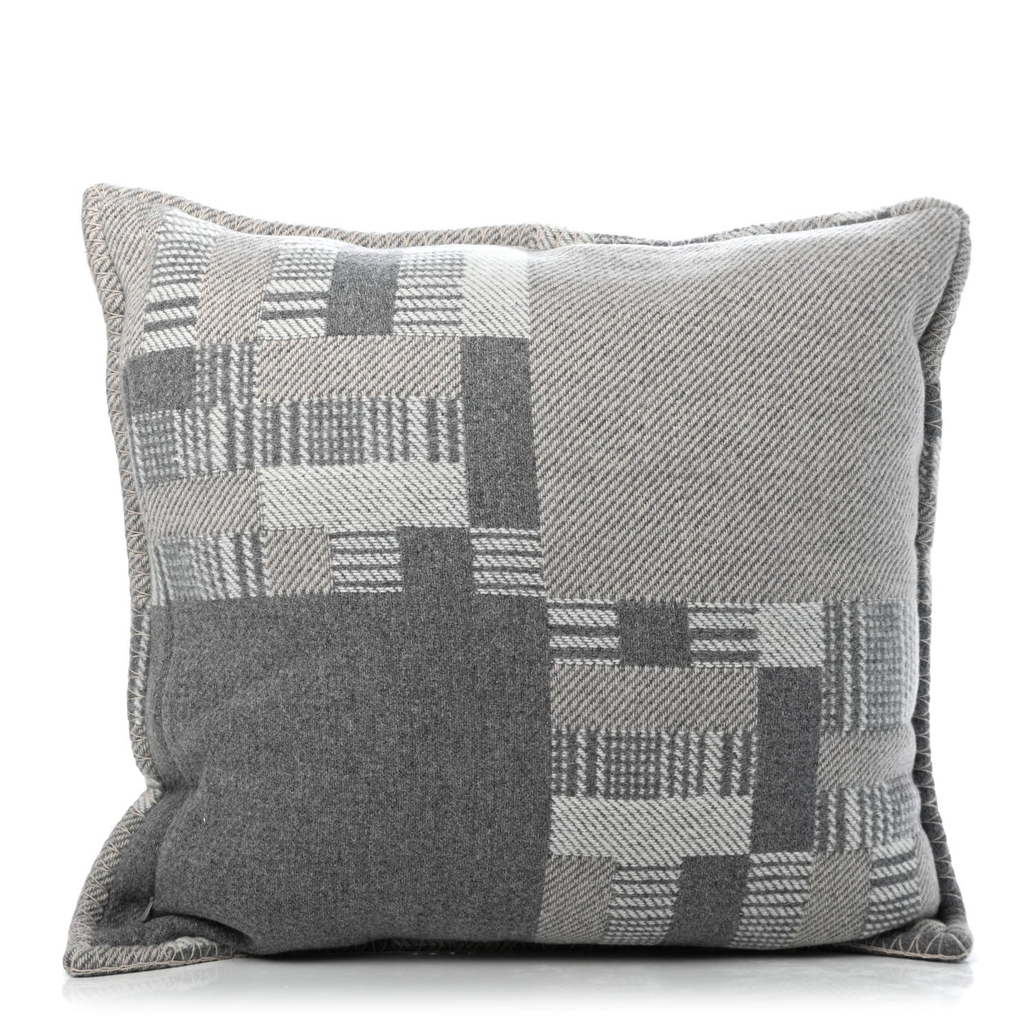 Hermes Wool Cashmere Avalon Paper Block Pillow Gris Acier 2 of 3