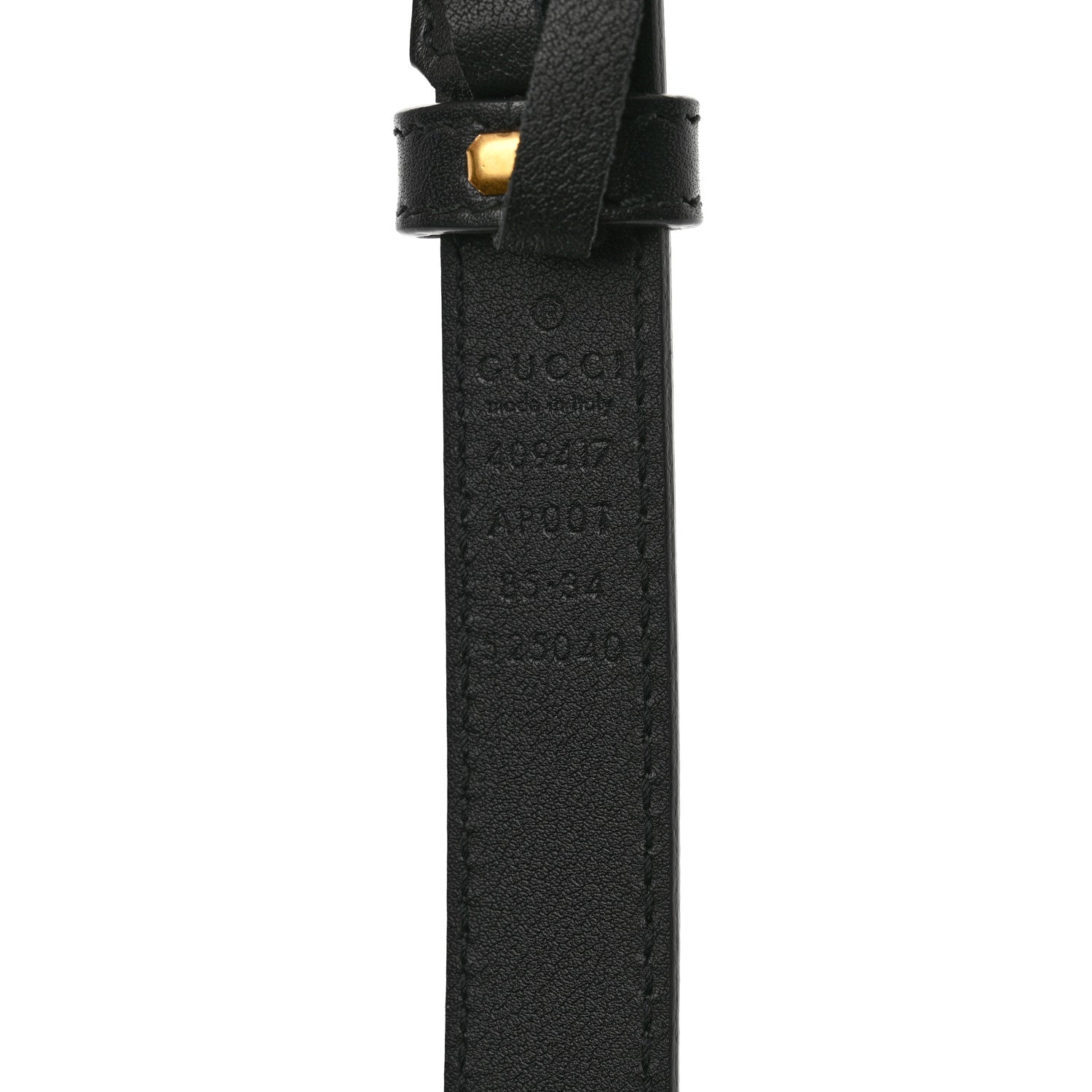 Gucci Calfskin Double G 20mm Belt 85 34 Black 3 of 5