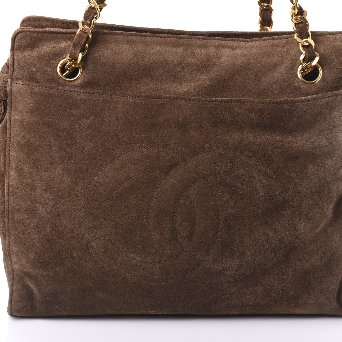 Suede CC Shoulder Bag in Brown