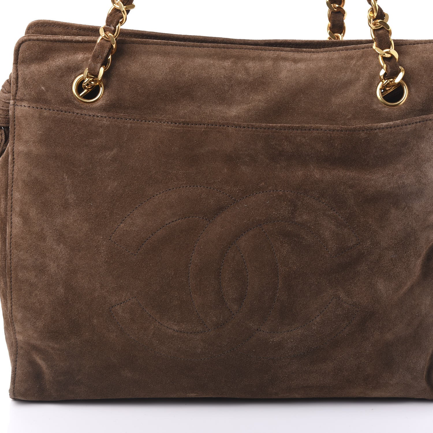 Chanel Suede CC Shoulder Bag in Brown 9 of 9