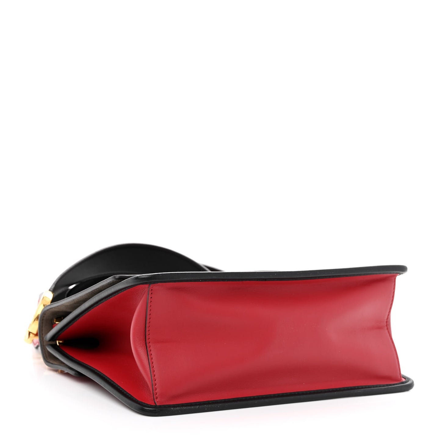 Vitello Century F is Fendi Bi-Color FF 1974 Embossed Kan I Shoulder Bag Fragola Maya Black