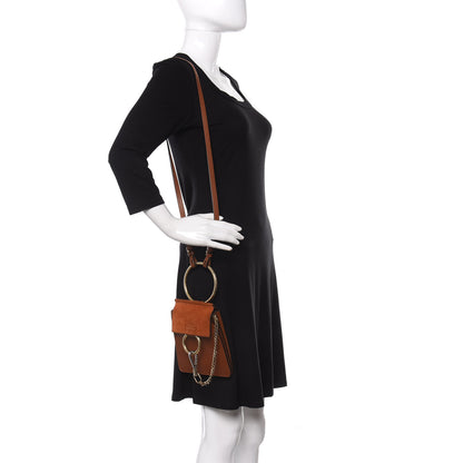 Chloe Suede Calfskin Mini Faye Bracelet Bag Tobacco 2 of 11
