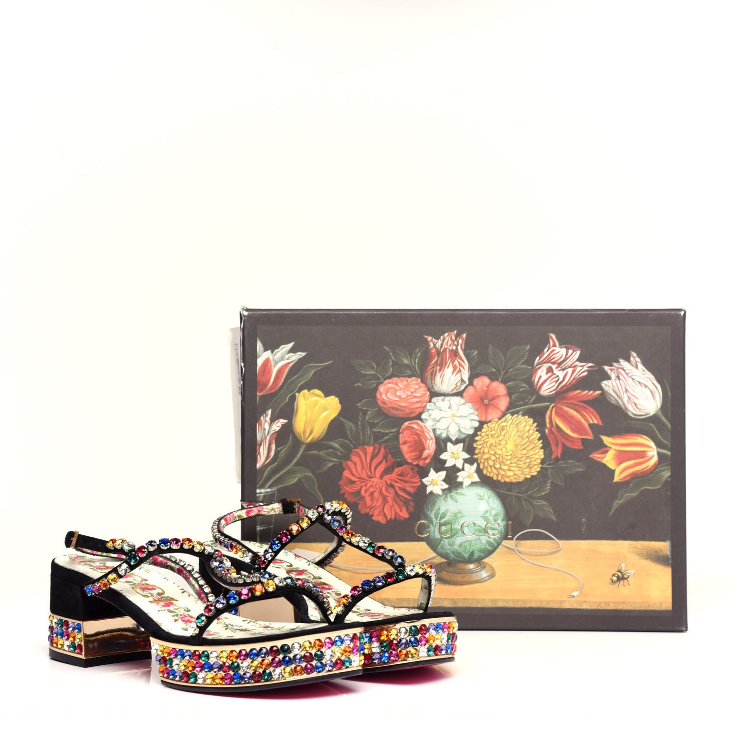 Gucci Kid Scamosciato Crystal Mira Platform Sandals 39 Multicolor 11 of 11