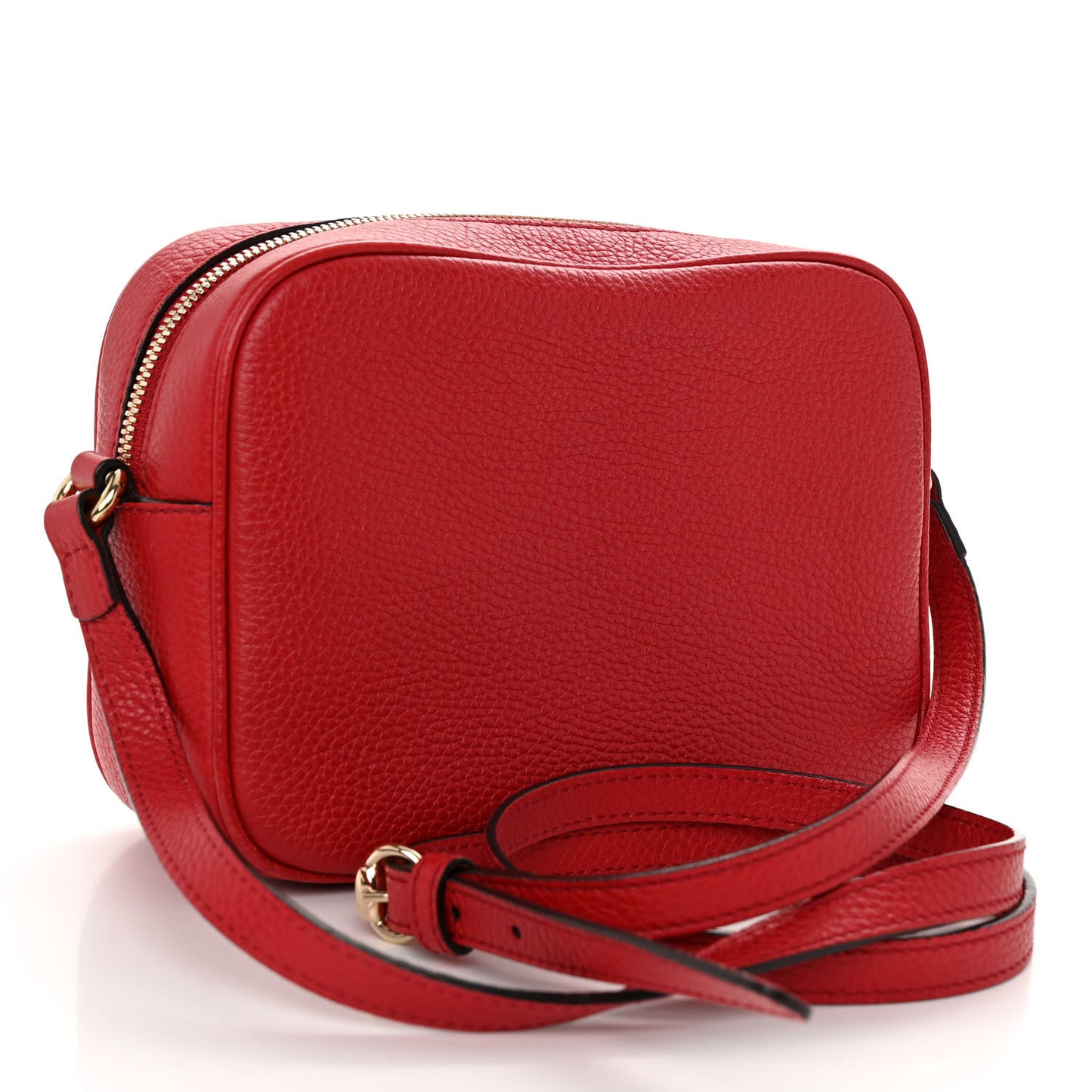 Pebbled Calfskin Small Soho Disco Bag Vibrant Red