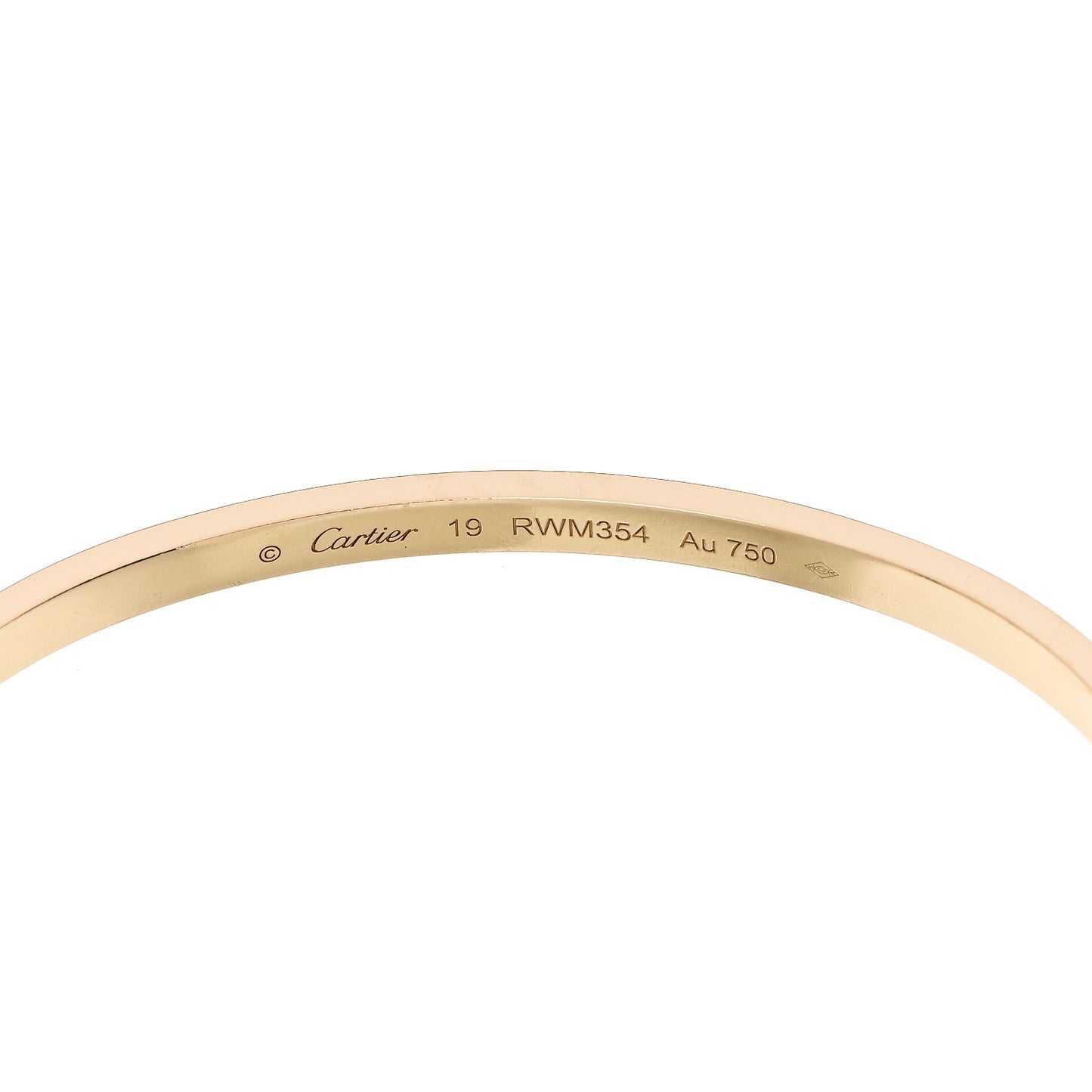 18K Yellow Gold Small LOVE Bracelet 19
