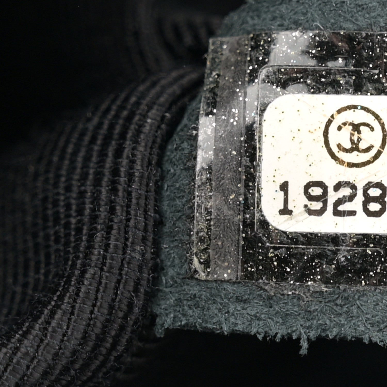 Chanel Ribbon Tweed Mini Rectangular Flap Black Ivory 1697961