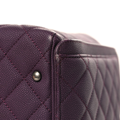 Chanel Washed Caviar Quilted Turn Around Ligne Tote Dark Purple 11 of 11