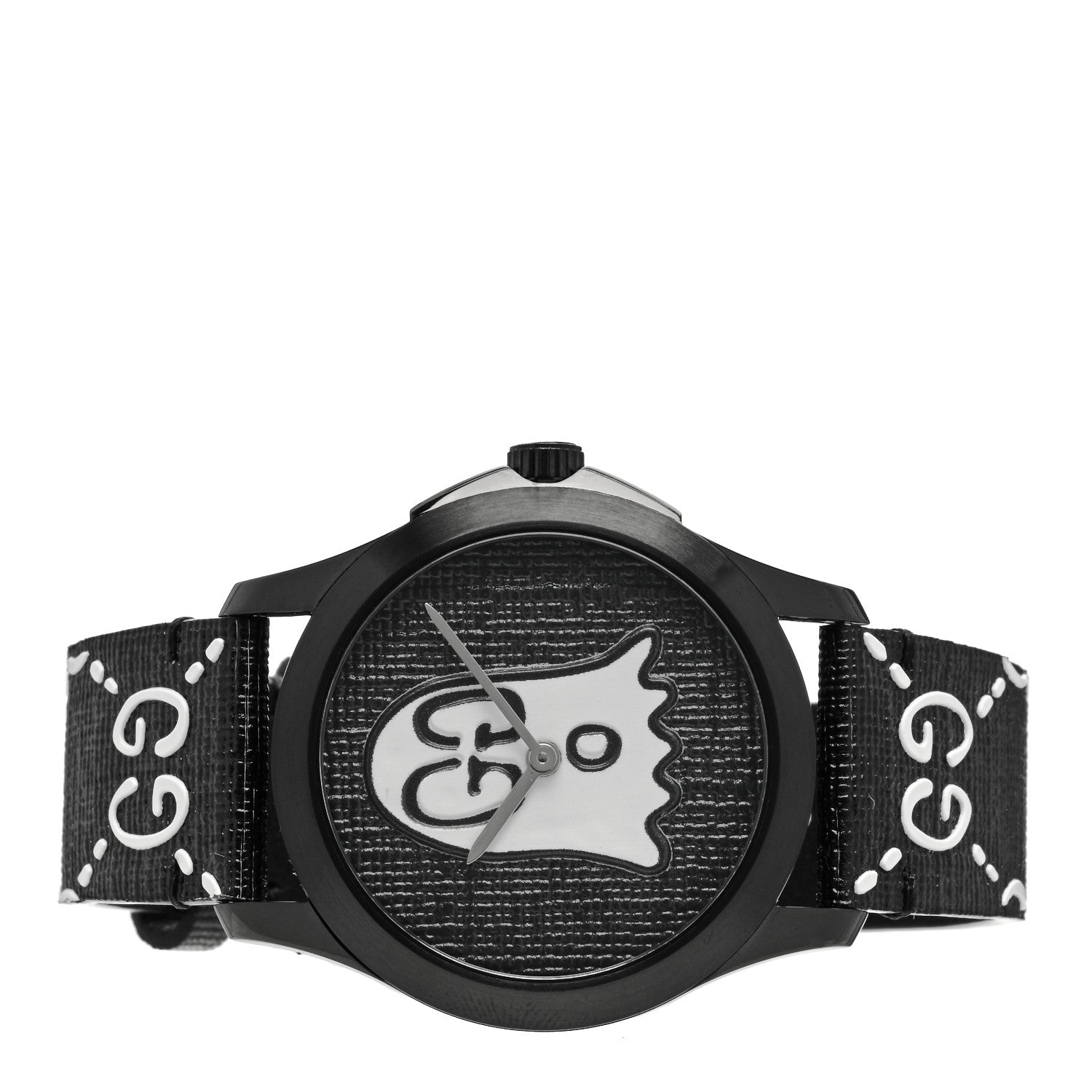 Gucci PVD Stainless Steel Canvas 38mm G-Timeless Ghost Quartz Watch Black 2 of 4