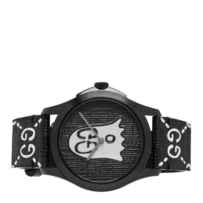 Gucci PVD Stainless Steel Canvas 38mm G-Timeless Ghost Quartz Watch Black 2 of 4