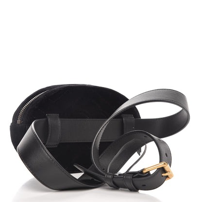 Gucci Velvet Matelasse Crystal Star GG Marmont Belt Bag 85 34 Black 3 of 9