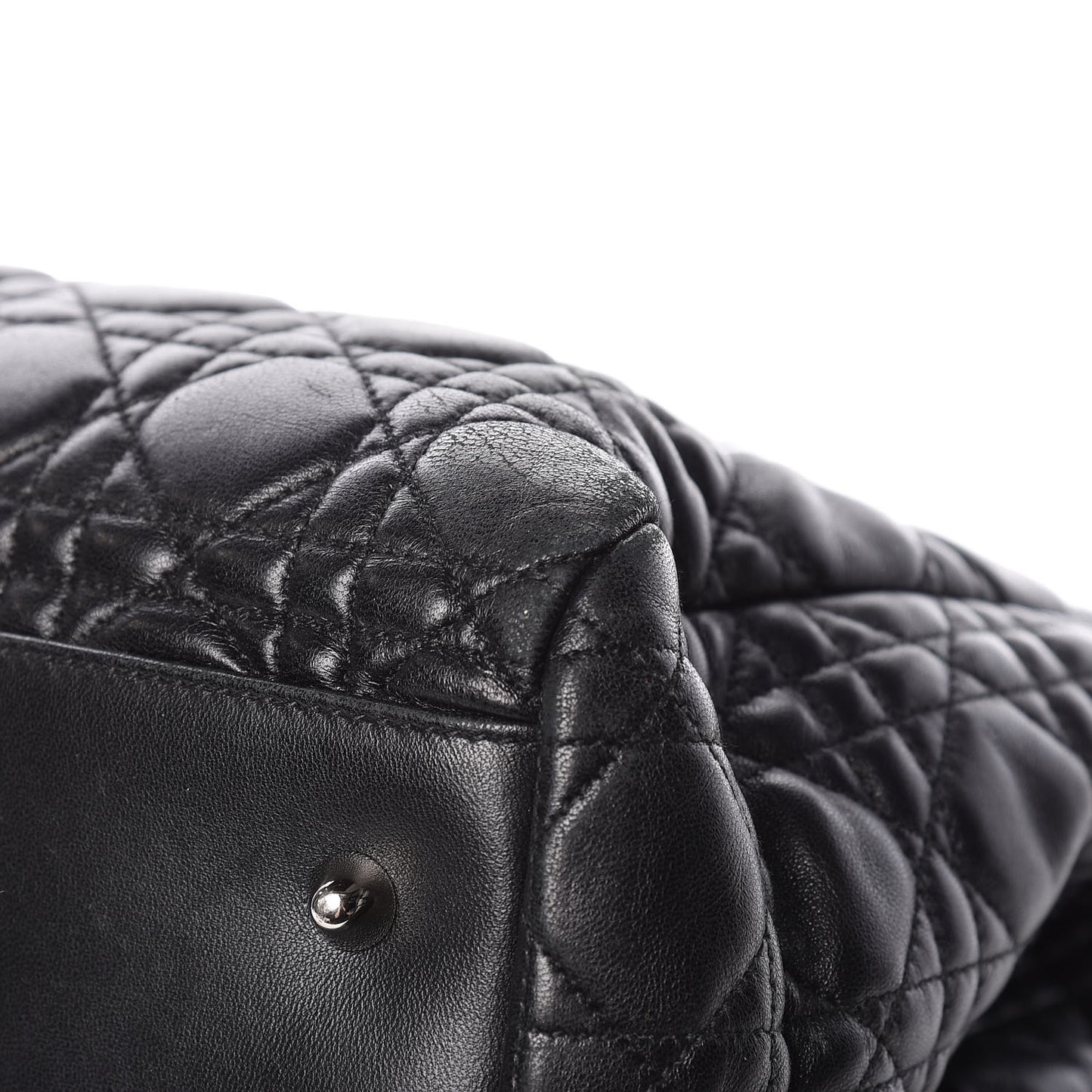 Lambskin Cannage Large Dior Soft Shopping Tote Black