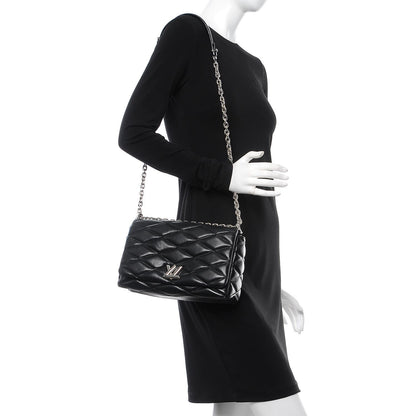 Louis Vuitton Lambskin Malletage GO-14 MM Black 2 of 13