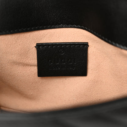 Gucci Calfskin Matelasse Super Mini GG Marmont Shoulder Bag Black 5 of 10