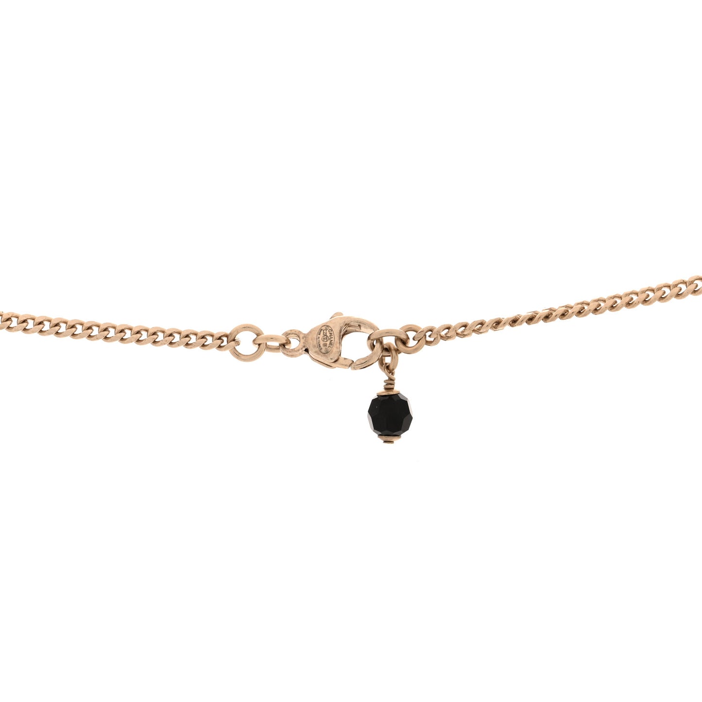 Crystal CC Heart Necklace Black Pearly White Gold
