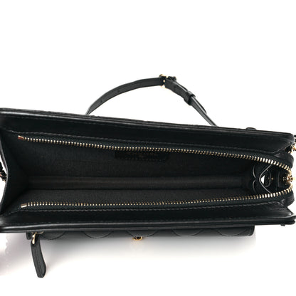 Chanel Lambskin Quilted Front Pocket Clutch With Chain Black 5 of 11