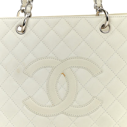 Chanel Caviar Quilted Grand Shopping Tote GST White 8 of 16