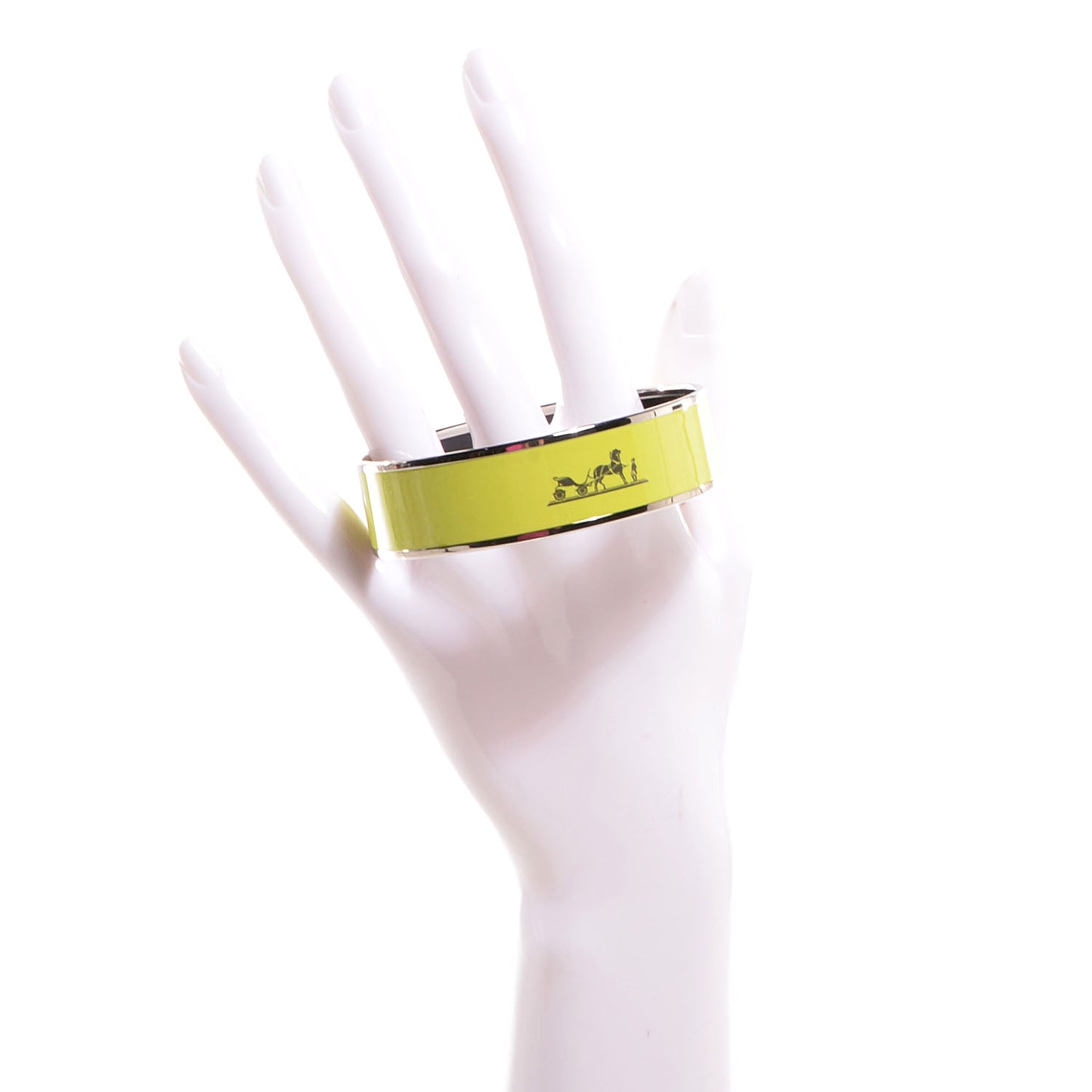 Enamel Wide Caleche Bracelet 65 Lime