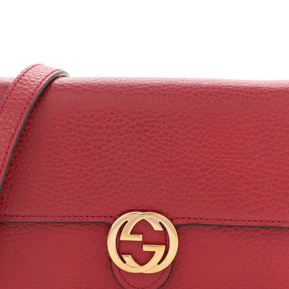 Gucci Dollar Calfskin Interlocking G Chain Wallet Red 8 of 11